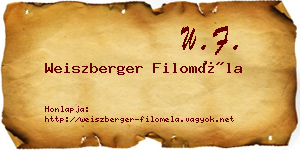 Weiszberger Filoméla névjegykártya